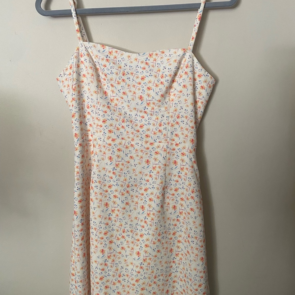 French Connection Orange and White Floral Mini Dress